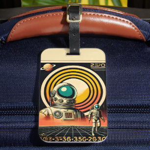 Étiquette À Bagage Art d'atterrissage des astronautes du milieu du si