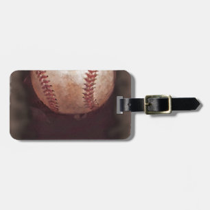 Étiquette À Bagage Art De Baseball Sepia Style vintage