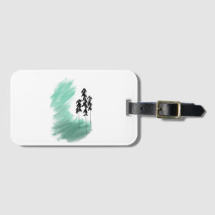 Étiquette À Bagage art de l'arbre vert scandinave simple moderne ment