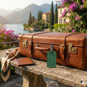 Étiquette À Bagage Art Déco Vert & Or Étiquette de Bagage Personnalis