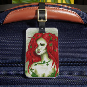 Étiquette À Bagage Art Fantastique de Pixie Femme Rousse Nymphe de Li