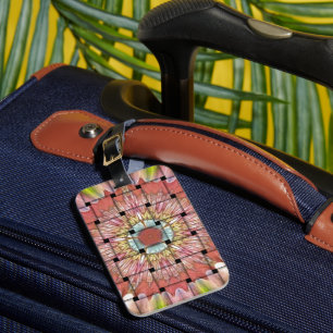 Étiquette À Bagage Art inspiré par l'Afrique Imprimé- Design géométri