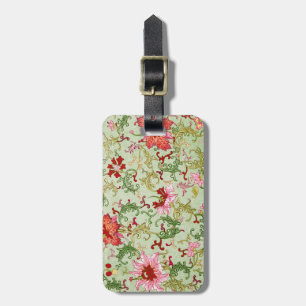 Étiquette À Bagage Art Nouveau Chinois Floral Vintage Chinoiserie