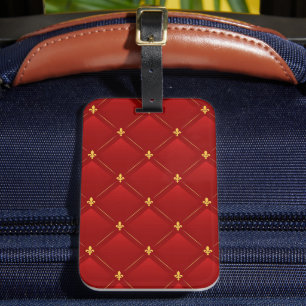 Étiquette À Bagage Art nouveau rouge et or