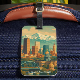 Étiquette À Bagage Art Vintage voyage Denver Colorado Imprimer