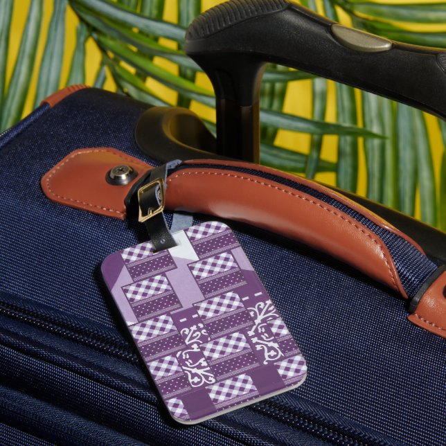 Étiquette À Bagage Art violet artistique belle Motif design art (Insitu Rectoal 1)