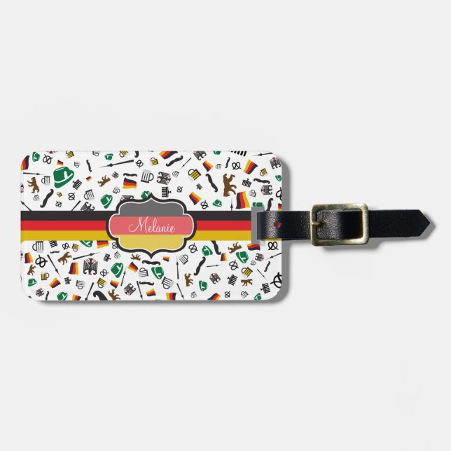 Étiquette À Bagage Articles allemands avec le drapeau de l'Allemagne (Devant horizontal)