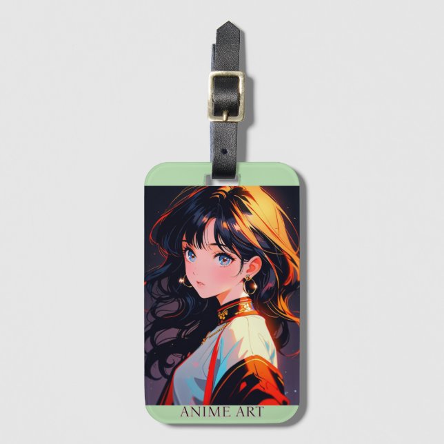 Étiquette À Bagage Asian anime cute girl design (Devant Vertical)