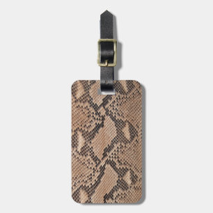 Étiquette À Bagage Aspect Snakeskin Brown