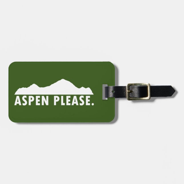 Étiquette À Bagage Aspen S'Il Vous Plaît (Devant horizontal)