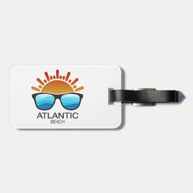 Étiquette À Bagage Atlantic Beach North Carolina Lunettes de soleil (Dos horizontal)