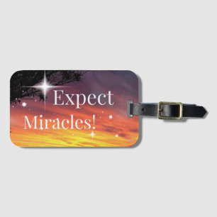 Étiquette À Bagage Attendez-vous à Miracles Sparkle Sunset Inspiratio