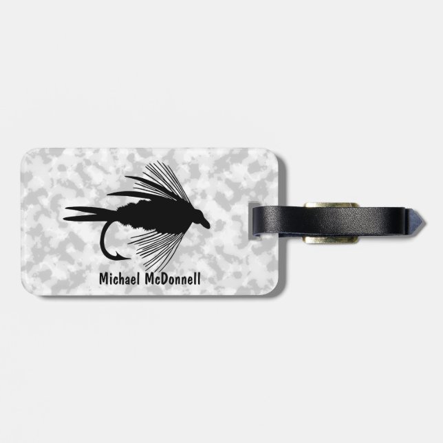 Étiquette À Bagage Attrait de pêche de mouche à personnaliser (Dos horizontal)