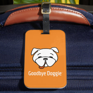 Étiquette À Bagage Au revoir Doggie White Text