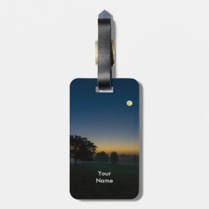 Étiquette À Bagage Aube D'Été Avec Lune