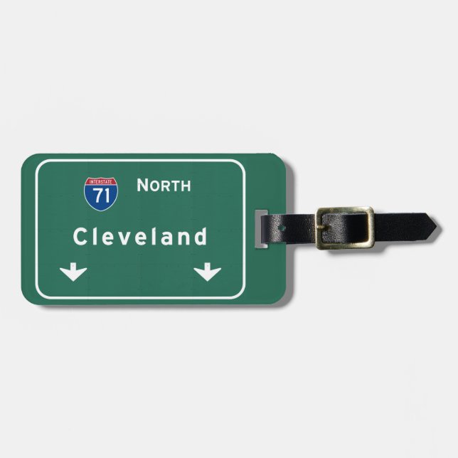 Étiquette À Bagage Autoroute d'autoroute nationale de Cleveland Ohio (Devant horizontal)