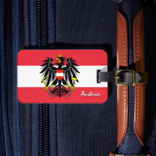 Étiquette À Bagage Autriche Bagages Tags, patriotique drapeau autrich