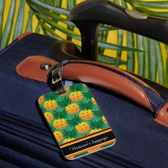 Étiquette À Bagage Avec nom l'ananas doux pickleball  (Insitu Rectoal 1)