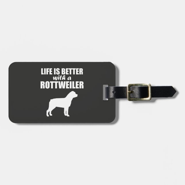 Étiquette À Bagage Avec un rottweiler (Devant horizontal)