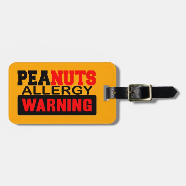 Étiquette À Bagage Avertissement d'allergie aux arachides (Devant horizontal)