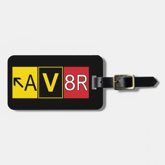 Étiquette À Bagage Aviateur - AV8R - (Devant horizontal)