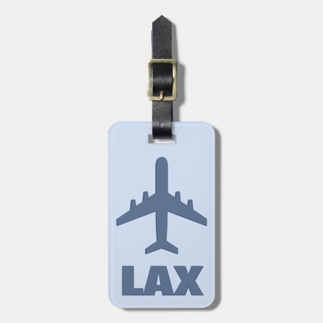 Étiquette À Bagage Avion avec vos initiales ou votre code d'aéroport (Devant Vertical)