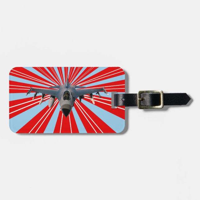 Étiquette À Bagage Avion de chasse (Devant horizontal)