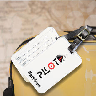 Étiquette À Bagage Avion de combat, Pilote, Aviation,Frais,Personnali