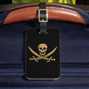Étiquette À Bagage Aztec Gold Crâne et cutlass Pirate Calico Jack
