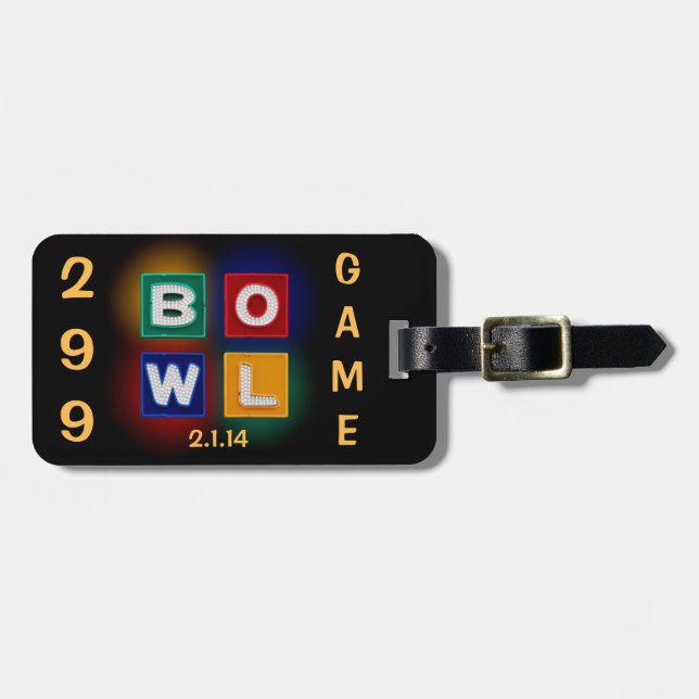 Étiquette À Bagage B O W L 299 Jeu (Devant horizontal)