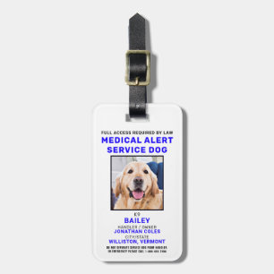 Étiquette À Bagage Badge d'ID photo du chien du service d'alerte Médi