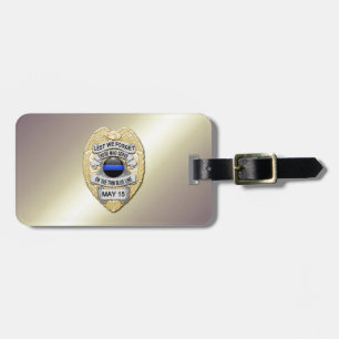 Étiquette À Bagage Badge Thin Blue Line avec bouton au verso