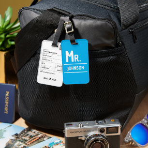 Étiquette À Bagage BAG TAG - Mme. <Custom Name>