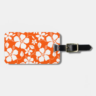 ÉTIQUETTE À BAGAGE BAGAGES D'ORANGE HULA HAÏIENNE (HIBISCUS)