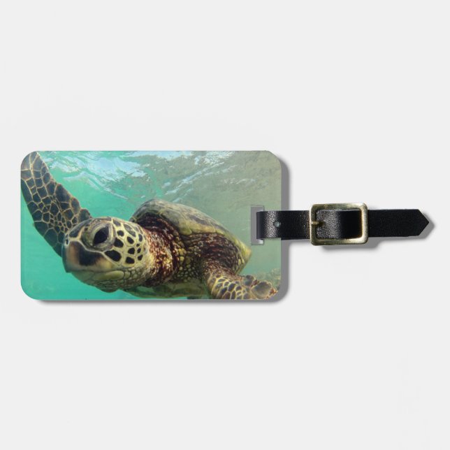 Étiquette À Bagage Baie de Hanauma - Tortues de mer vertes Hawaii (Devant horizontal)