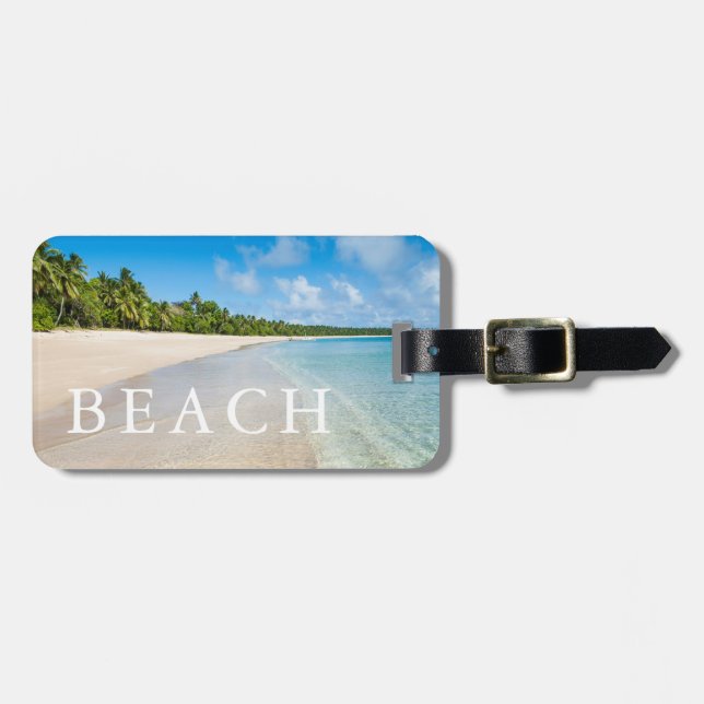 Étiquette À Bagage Balade Océanique Sur Une Plage Tropicale (Devant horizontal)