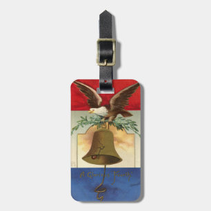 Étiquette À Bagage bald eagle liberté bell patriotique art vintage