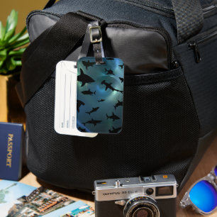 Étiquette À Bagage Baleine de requin-requin ombragé sur galaxie incli