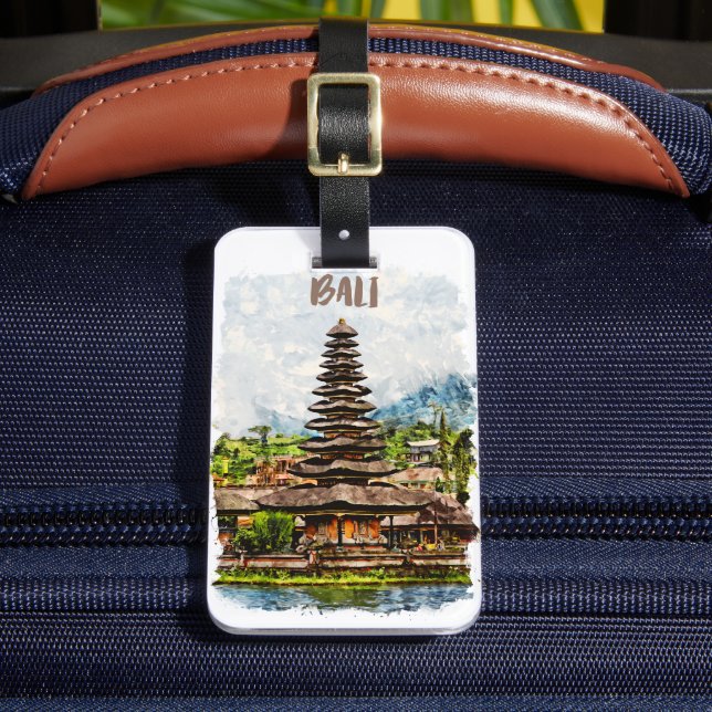 Étiquette À Bagage Bali Indonésie Ulun Danu Beratan Temple (Insitu Rectoal 2)