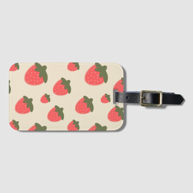 Étiquette À Bagage Balise bagage à la fraise mignonne (Devant Horizontal)