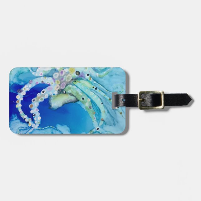 Étiquette À Bagage Balise Bagage Acrylique Octopus (Devant horizontal)