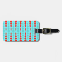 Balise Bagage avec points rouges et turquoise rétr