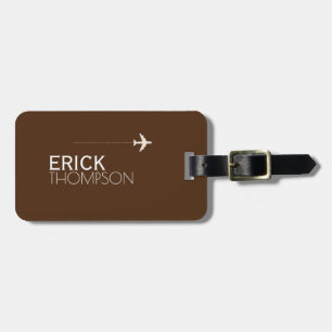 Étiquette À Bagage Balise bagage Brown personnalisée et élégante
