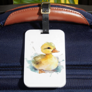 Étiquette À Bagage Balise Bagage d'aquarelle pour bébé canard