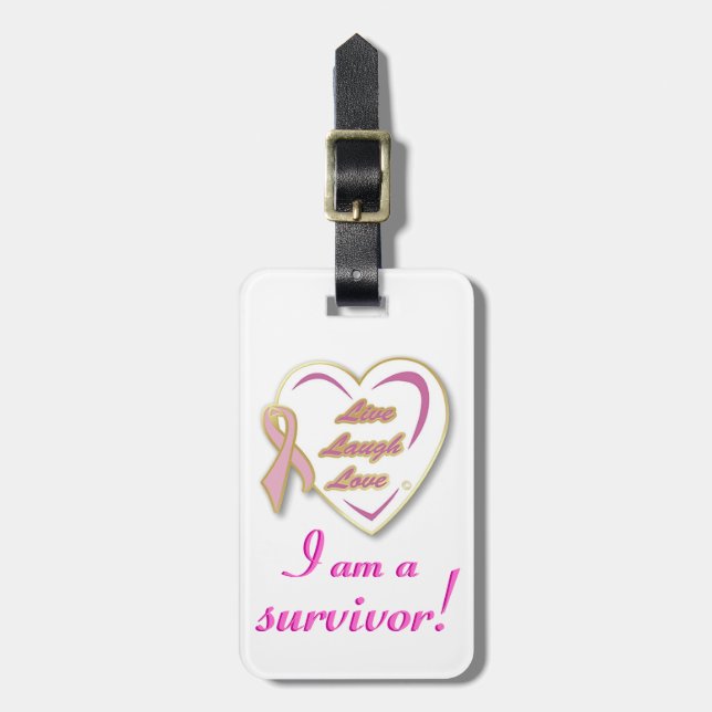 Étiquette À Bagage Balise Bagage du survivant du cancer du sein (Devant Vertical)