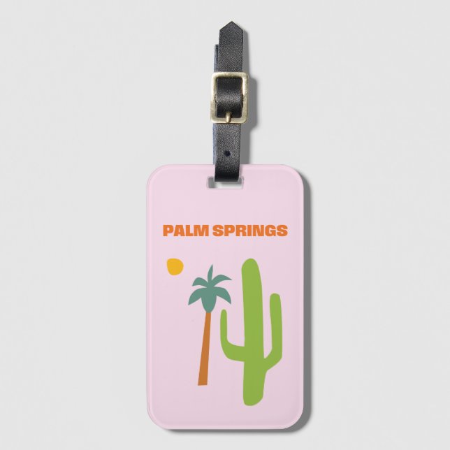 Étiquette À Bagage Balise Bagage en acrylique Palm Springs (Devant Vertical)