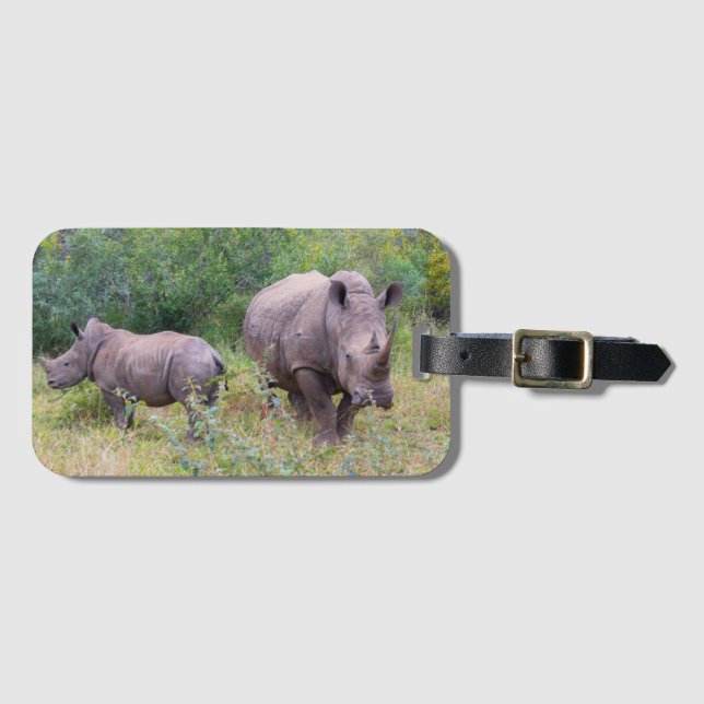 Étiquette À Bagage Balise Bagage Rhinoceros (Devant Horizontal)