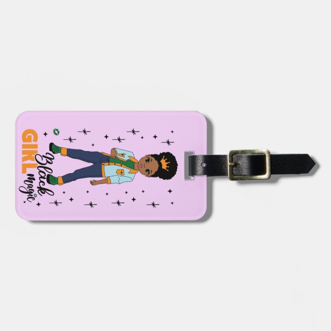 Étiquette À Bagage Balise Black Girl Magic Luggage, Personnaliser (Devant horizontal)