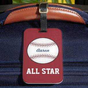 Étiquette À Bagage Balise cadeau de bagage de baseball personnalisé