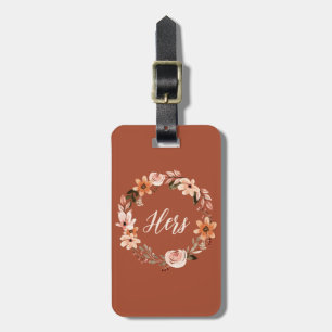 Étiquette À Bagage Balise Cadeau Personnalisé Boho Watercolor Floral